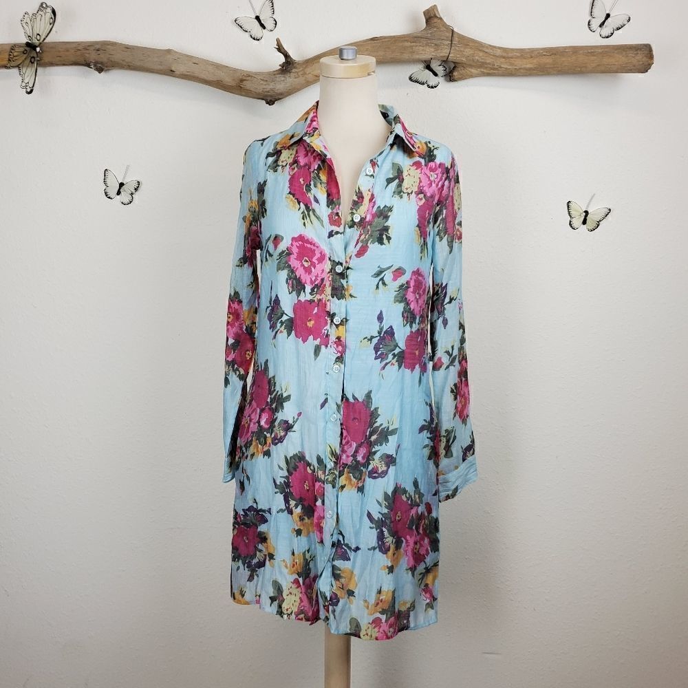 Darby floral shirt dress